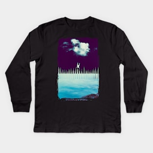 Every Time I Dream Of Falling - Surreal Double Exposure Kids Long Sleeve T-Shirt